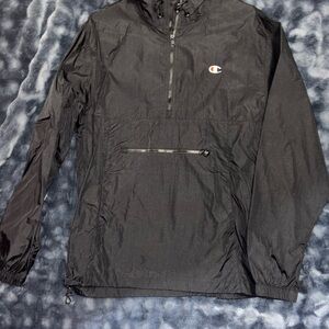 Champion Black Windbreaker Jacket for Women